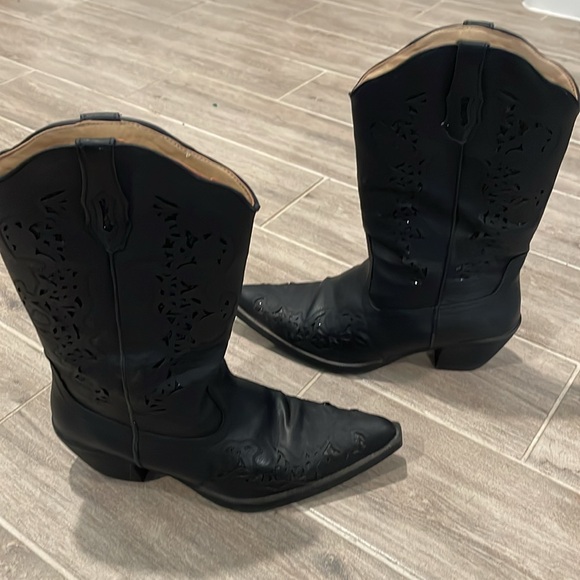 Roper Black Boots Size 9M - Picture 7 of 10